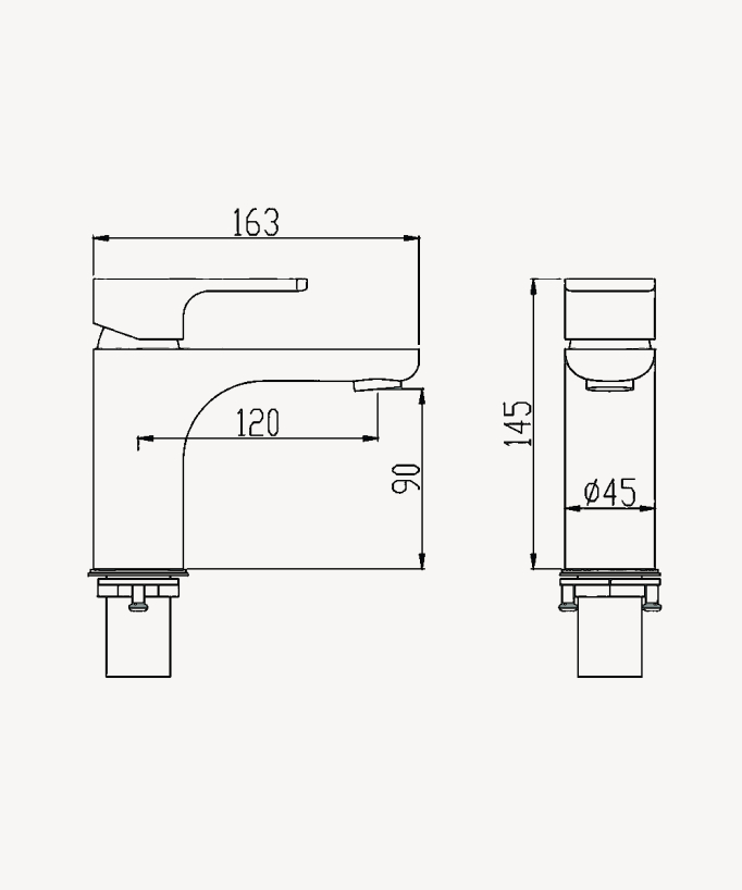 Countertop Basin Mixer Tap, Brushed Gold - Nunki