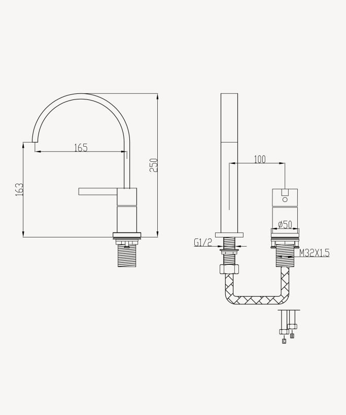 2-hole basin mixer tap – Fiumina