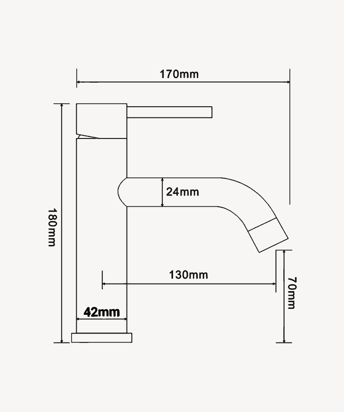 Basin Mixer Tap, Brushed Gold - Corbeau