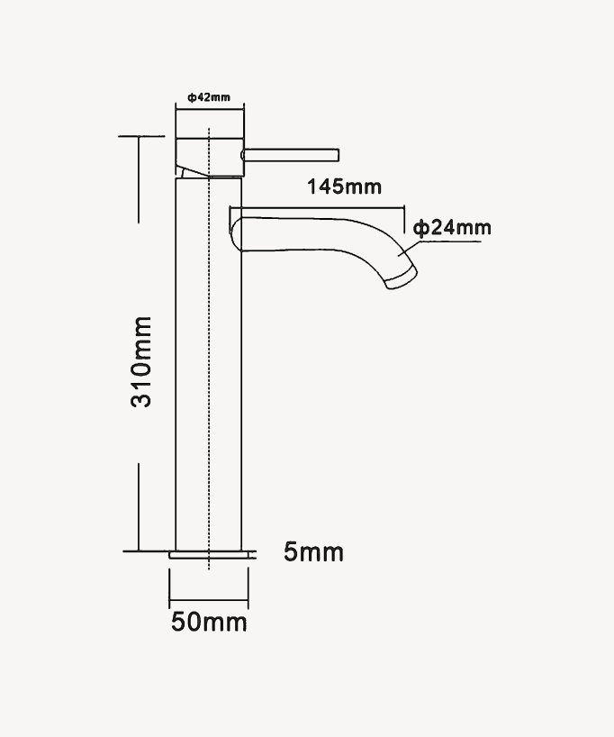 Tall Basin Mixer Tap, Brushed Nickel - Corbeau