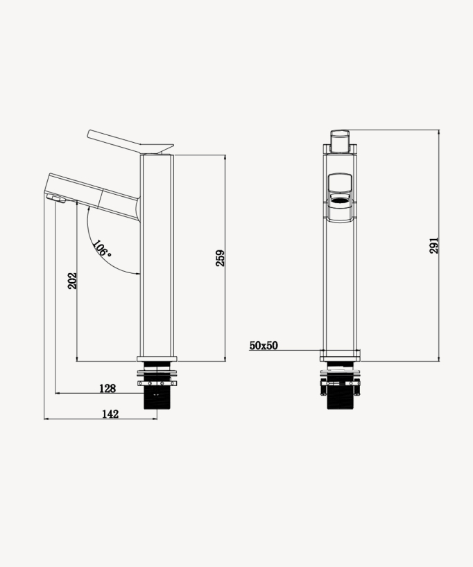 Tall Basin Mixer Tap with Pull-out Spout, Brushed Gold - Graffias