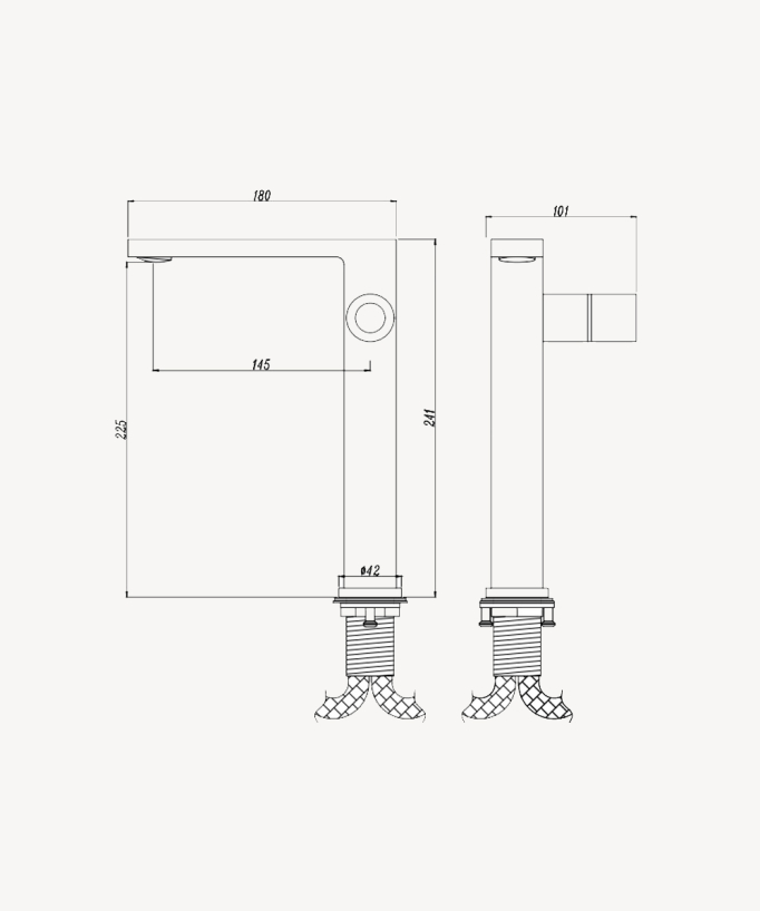 Tall Mixer Tap for Countertop Basins - Syrma