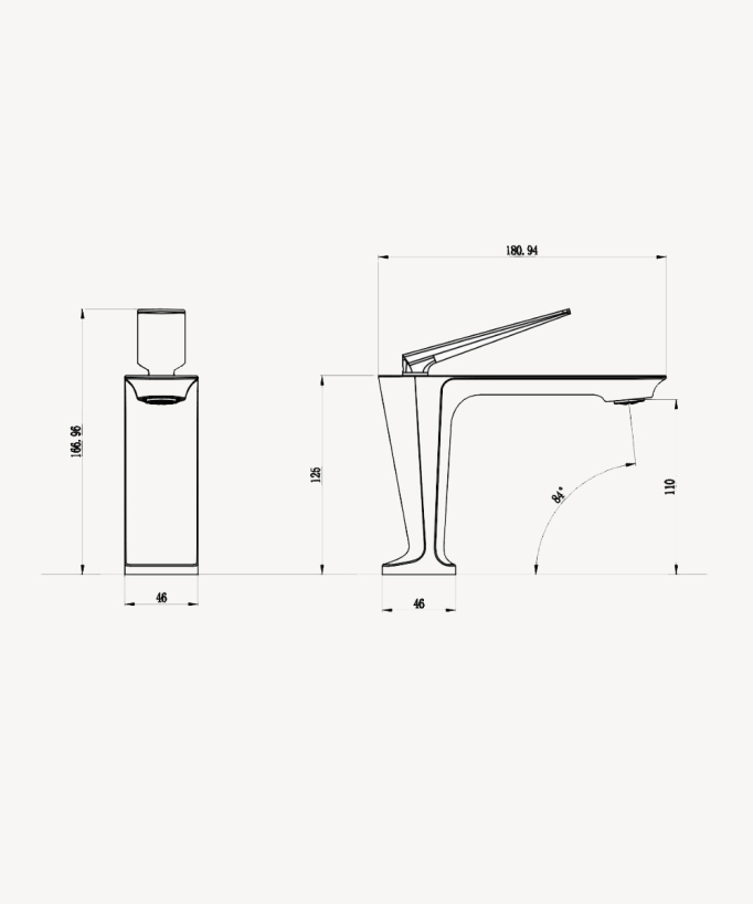 Modern Basin Mixer Tap, Rose Gold - Tureis