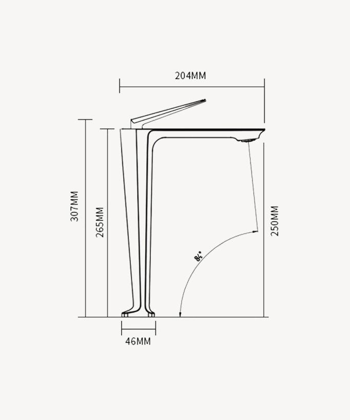 Tall Basin Mixer Tap, Rose Gold - Tureis