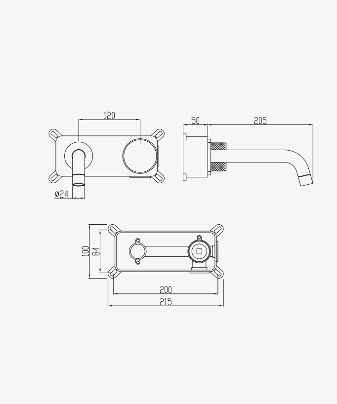 Concealed basin mixer tap without flow adjustment – Leros