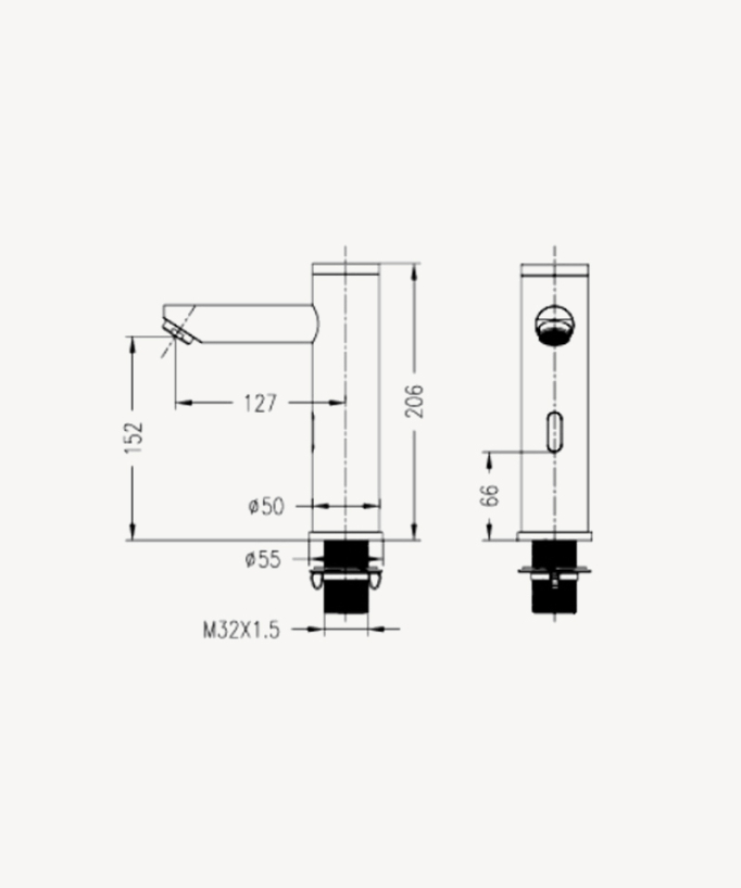 Modern Automatic Basin Tap, Cold Water - Corbeau