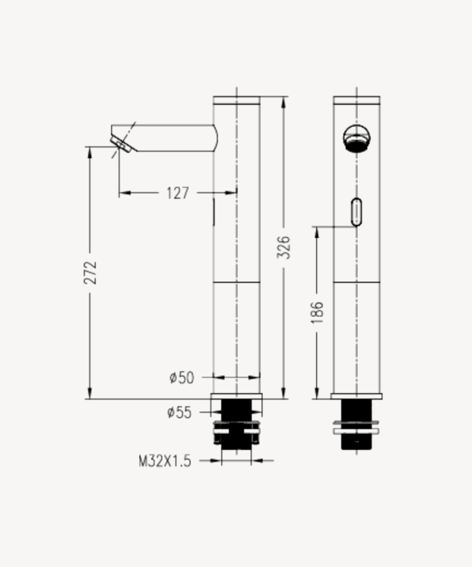 Automatic Basin Mixer Tap, Brushed Gold - Pula