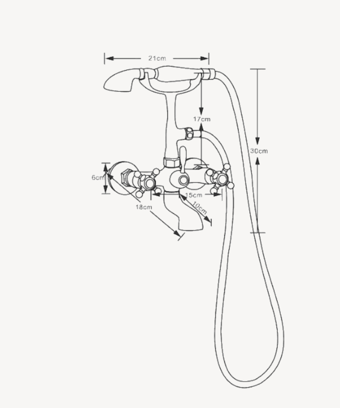 Retro Wall-Mounted Bath-Shower Mixer - Maddalena