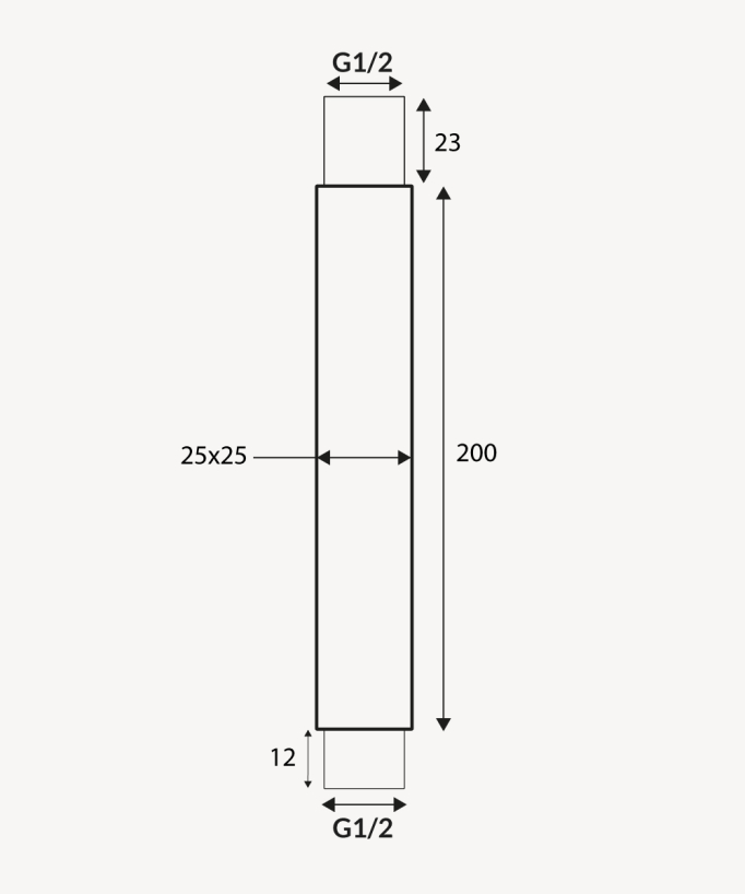 Ceiling-mounted shower arm Brushed Rose Gold - Sirius