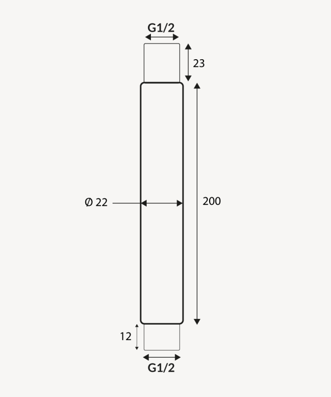 Ceiling-mounted shower arm 200 mm Brushed Rose Gold - Corbeau