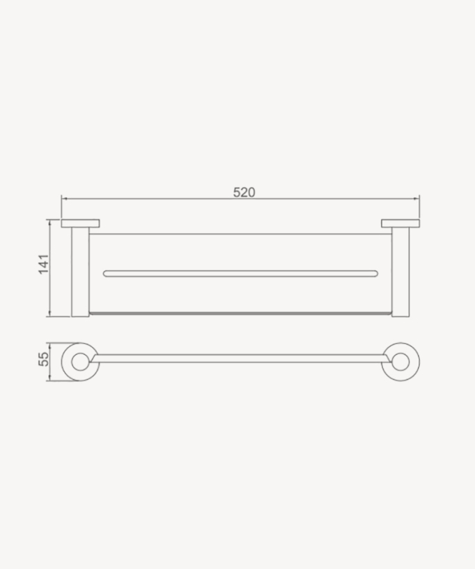 Corbeau Wall-Mounted Bathroom Shelf - Chrome