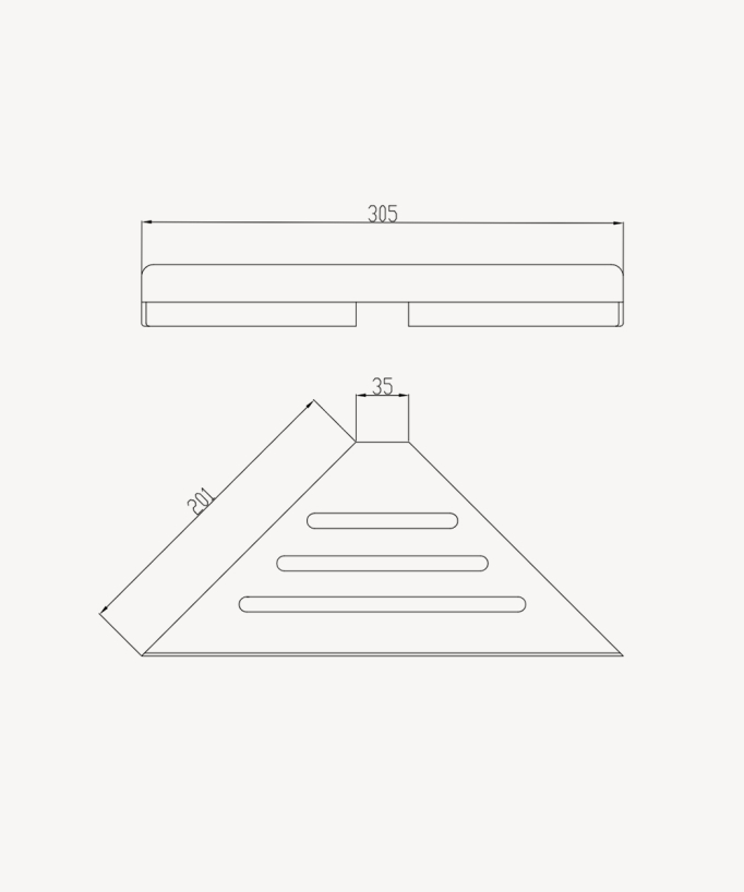 Corner Wall Shelf in Stainless Steel