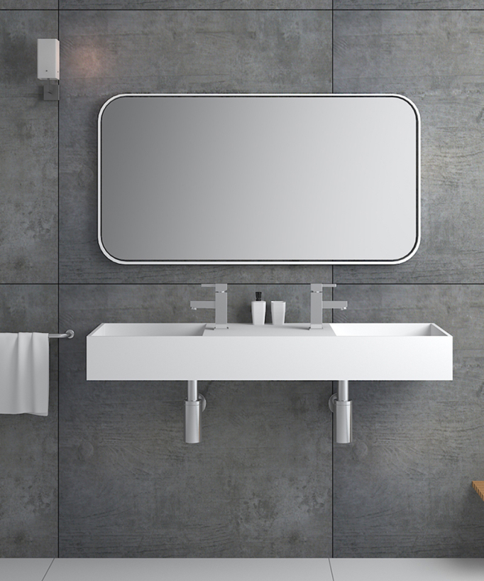 Katango Wall-Hung Double Basin - Matte White