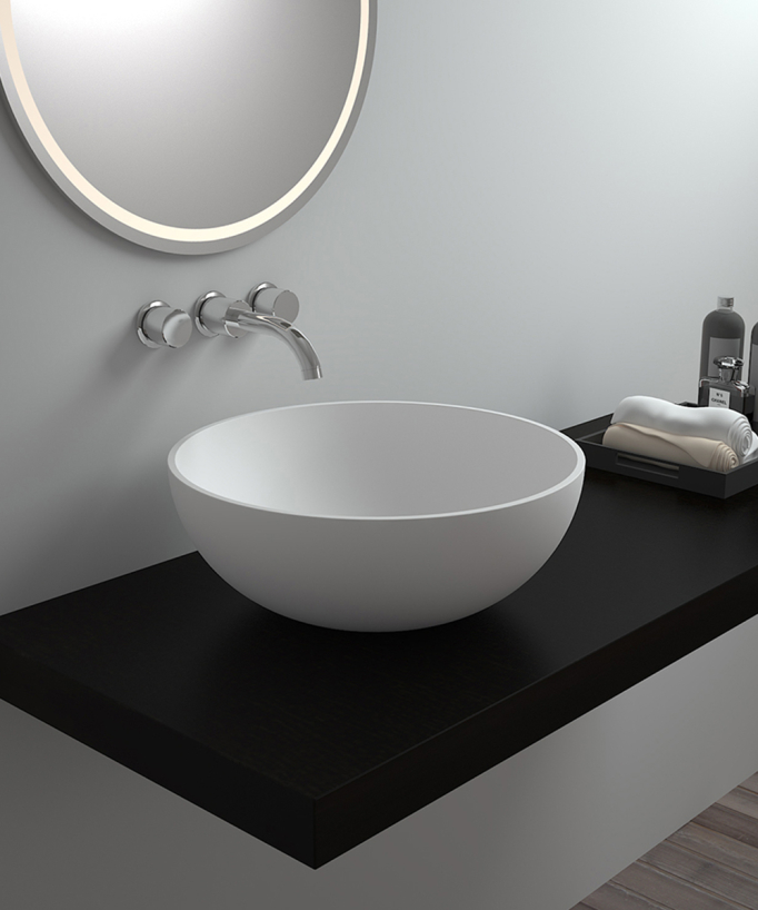 Brazzaville Round Countertop Basin - Matte White