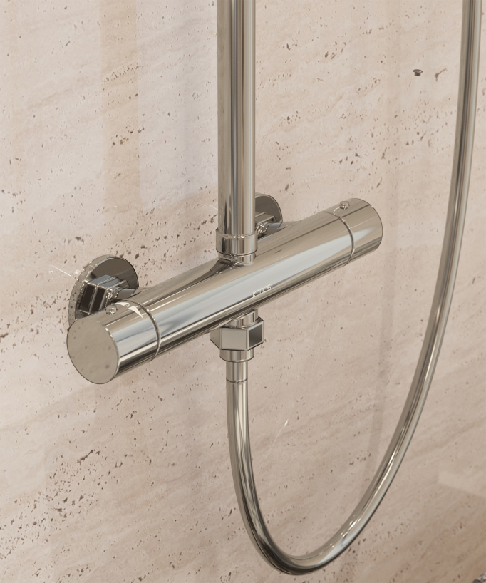 Wall-mounted thermostatic shower column – Champagne – Fiumina