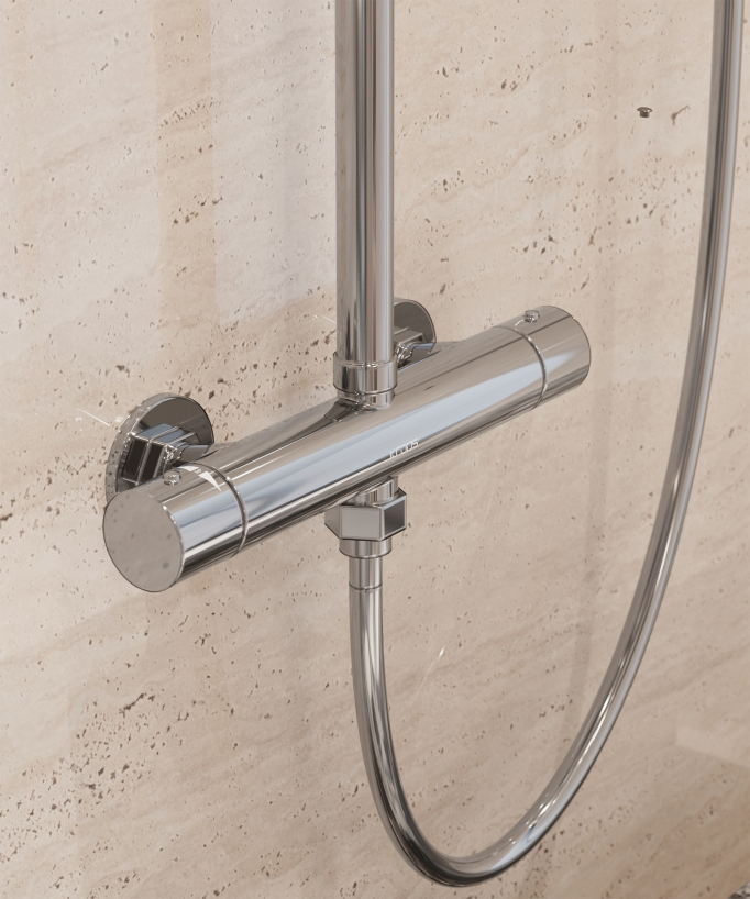 Wall-mounted thermostatic shower column – Chrome – Fiumina