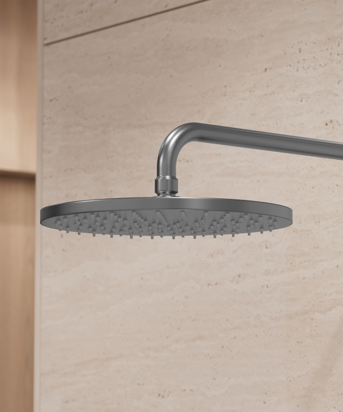 Wall-mounted thermostatic shower column – Gunmetal – Fiumina