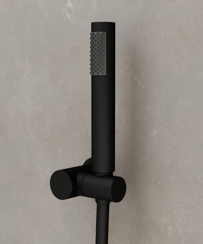 Wall-Mounted Shower Column with Mixer - Black - Leros