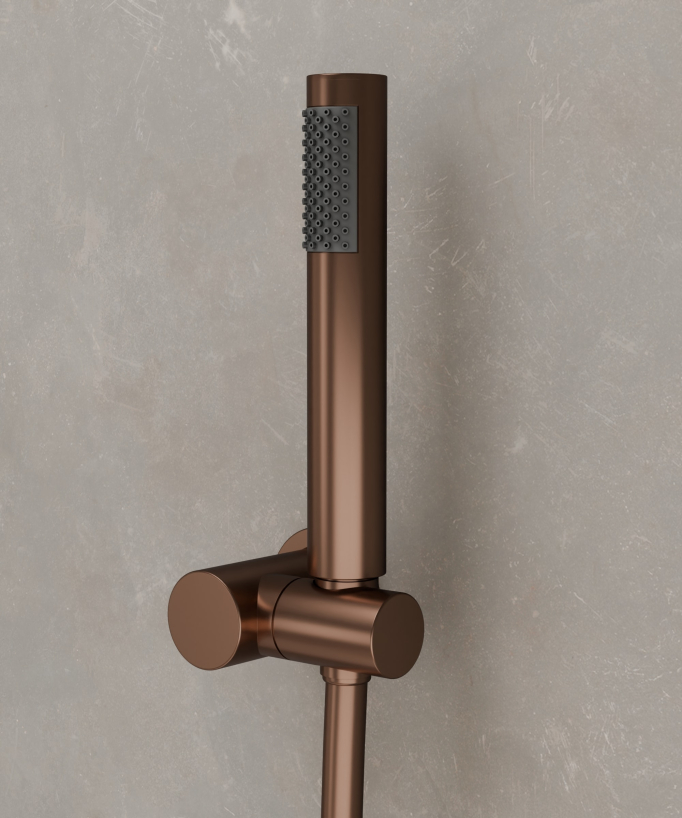 Wall-Mounted Shower Column with Mixer - Brushed Rose Gold - Leros