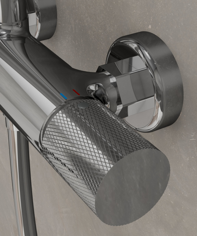 Wall-mounted shower column with mixer – Chrome – Leros