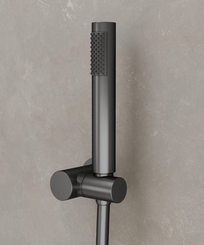 Wall-mounted shower column with mixer – Gunmetal – Leros