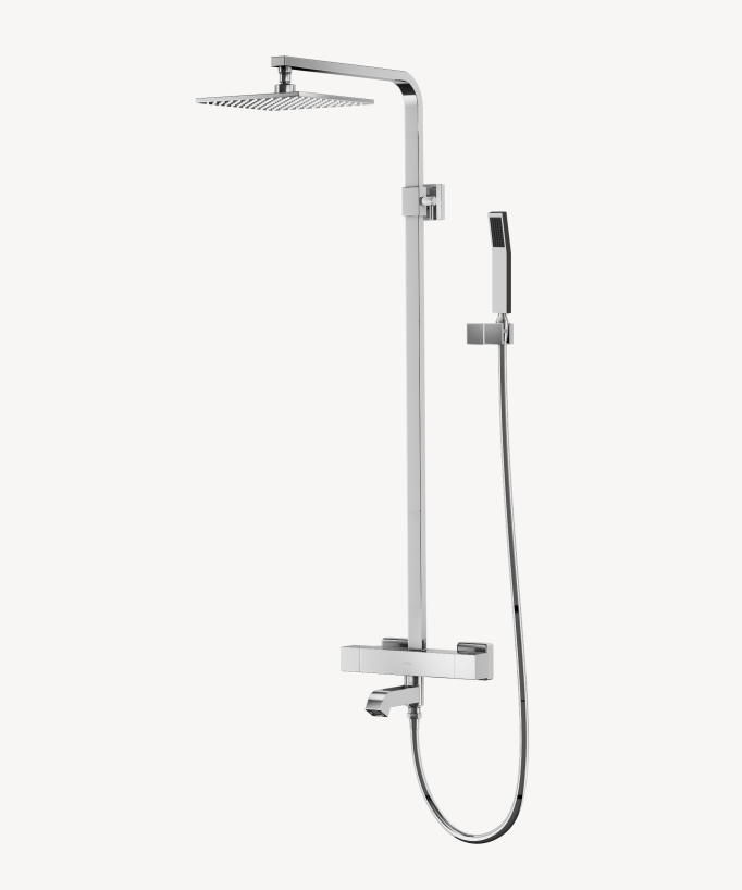 Thermostatic bath & shower column – Chrome – Sirius