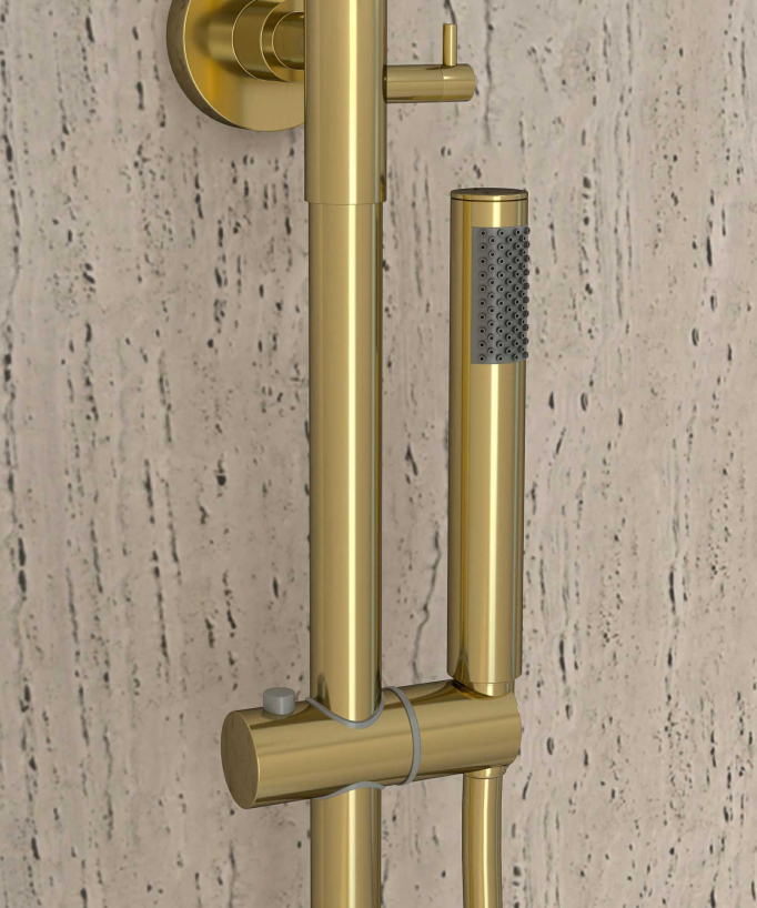 Thermostatic Bath Shower Column with Anti-Scald Safety - Gold - Corbeau