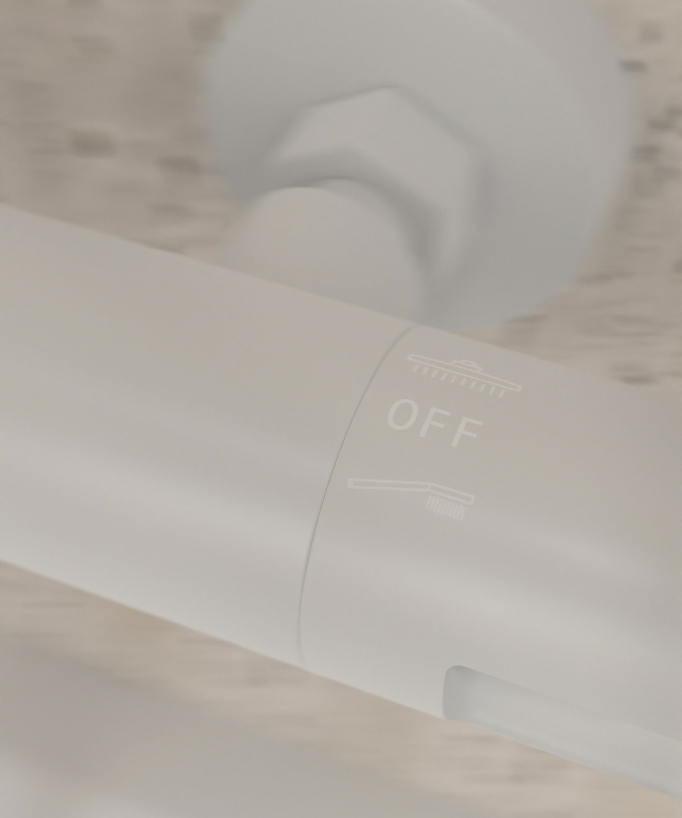 Thermostatic Bath Shower Column with Anti-Scald Safety - White - Corbeau