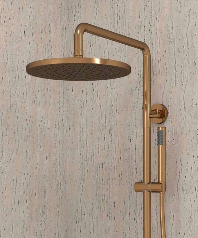 Thermostatic Bath Shower Column with Anti-Scald Safety - Rose Gold - Corbeau