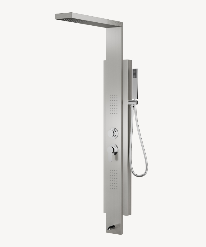 Brushed Nickel Hydromassage Shower Column