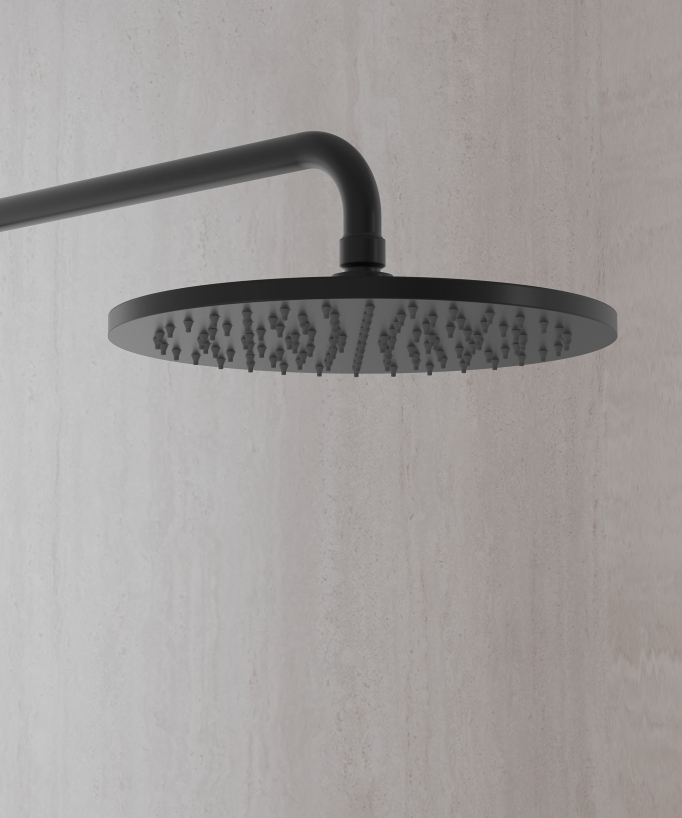 Wall-mounted mechanical mixer shower column – Black – Corbeau