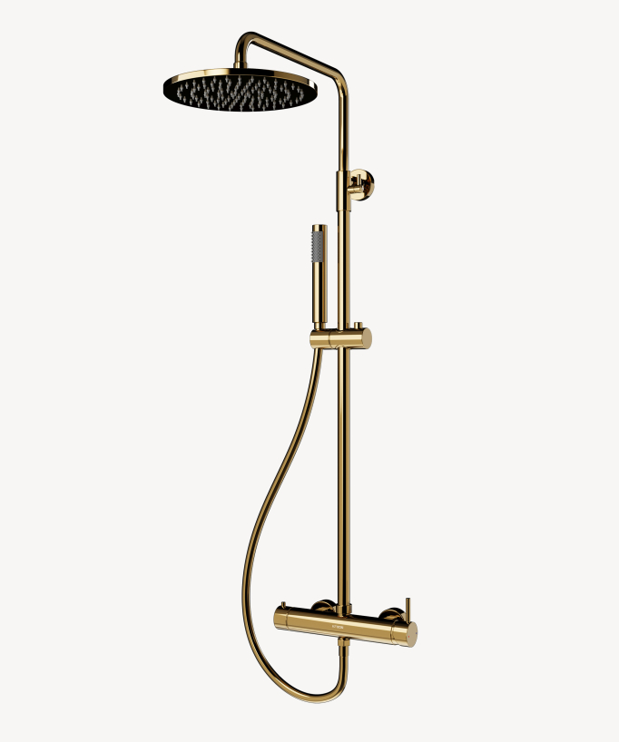 Wall-mounted mechanical mixer shower column – Gold – Corbeau
