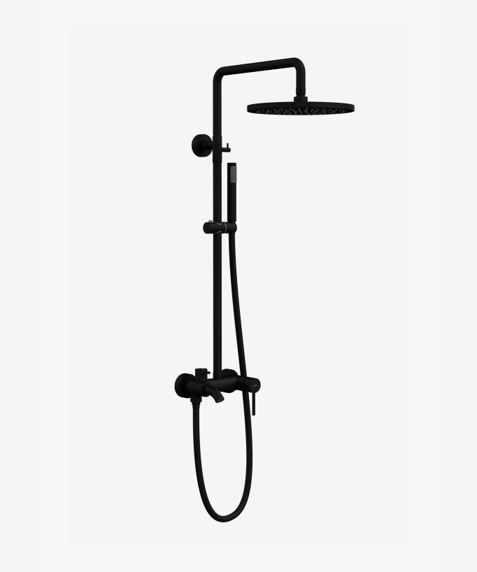 Shower Column for Bathtub with Diverter - Black - Corbeau