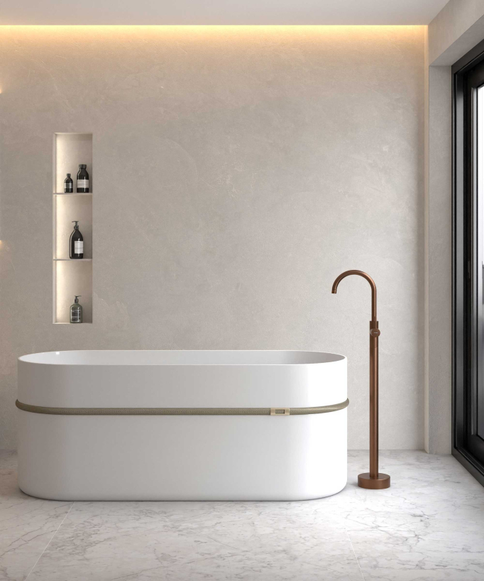 Single-Column Bath Mixer - Brushed Rose Gold - Corbeau