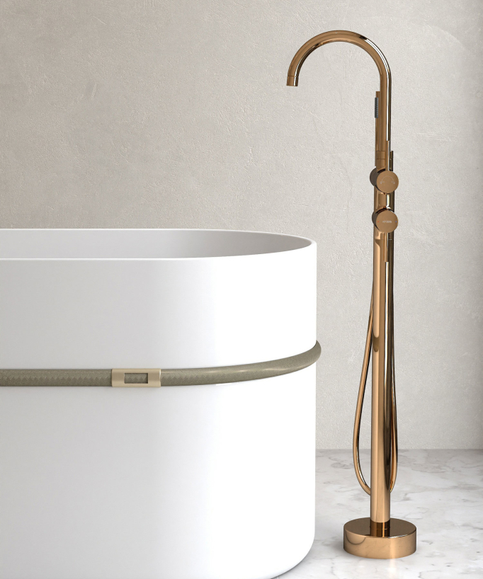 Freestanding Bath-Shower Mixer Tap - Rose Gold - Corbeau