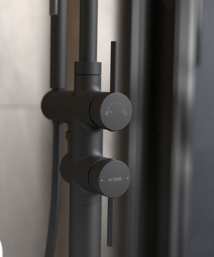 Freestanding Bath-Shower Mixer Tap - Black - Corbeau