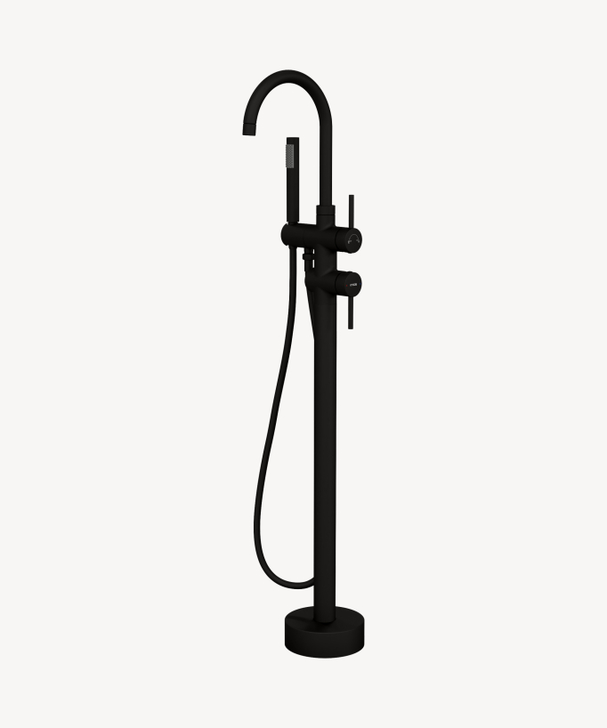 Freestanding Bath-Shower Mixer Tap - Black - Corbeau