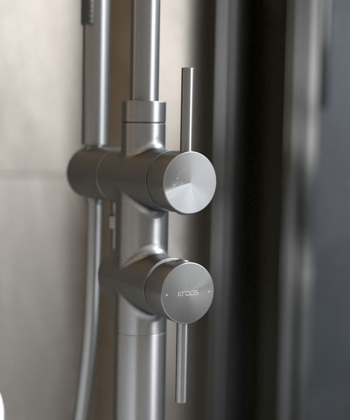 Freestanding Bath-Shower Mixer Tap - Gunmetal - Corbeau