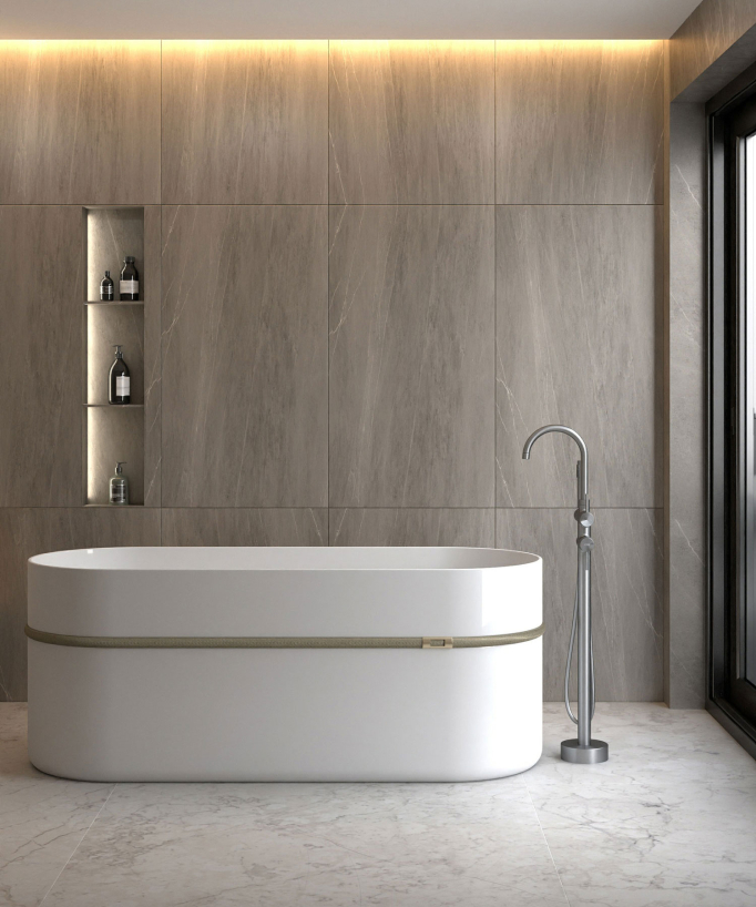 Freestanding Bath-Shower Mixer Tap - Gunmetal - Corbeau