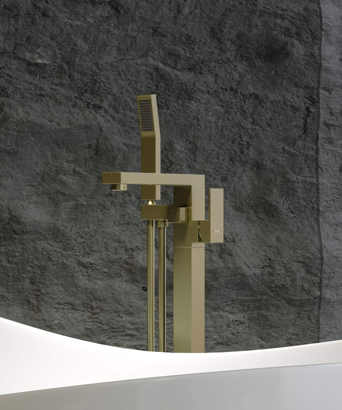 Single-Column Bath-Shower Mixer - Brushed Gold - Sirius