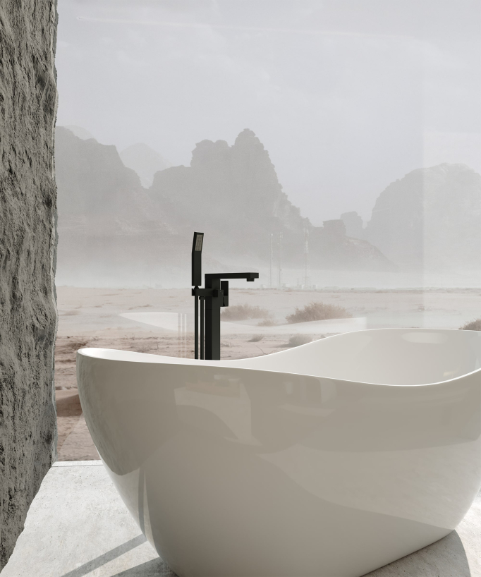 Single-Column Bath-Shower Mixer - Black - Sirius