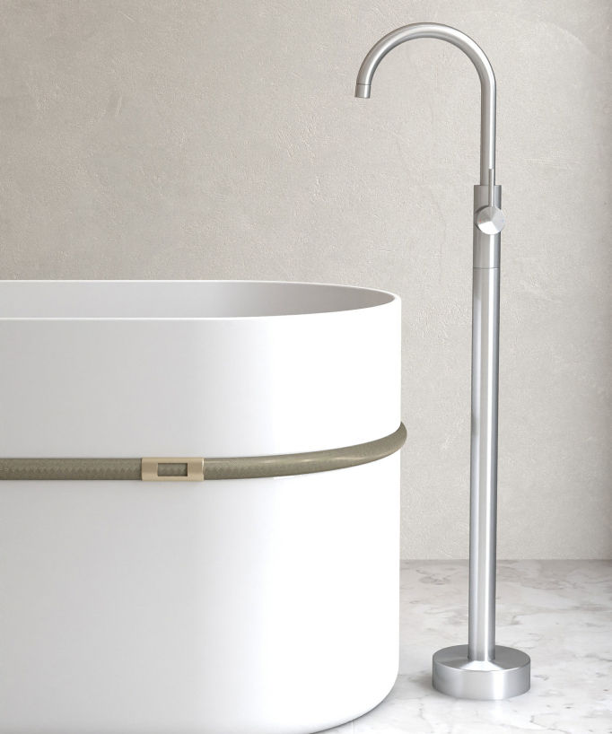 Single-Column Bath Mixer - Brushed Nickel - Corbeau