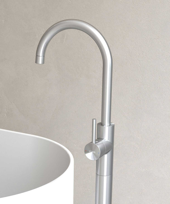 Single-Column Bath Mixer - Brushed Nickel - Corbeau