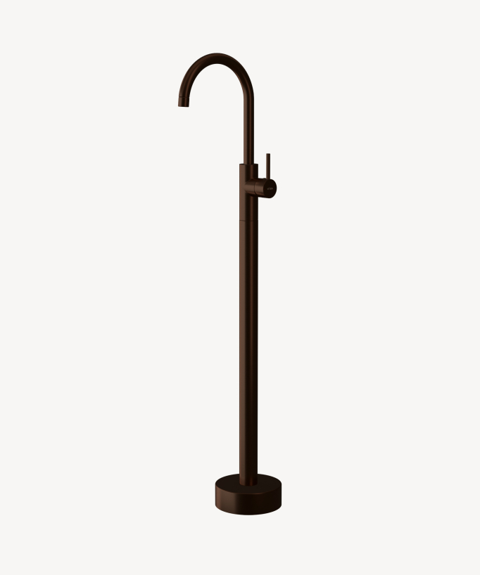 Freestanding bath mixer tap, single-column – Brushed mocha – Corbeau