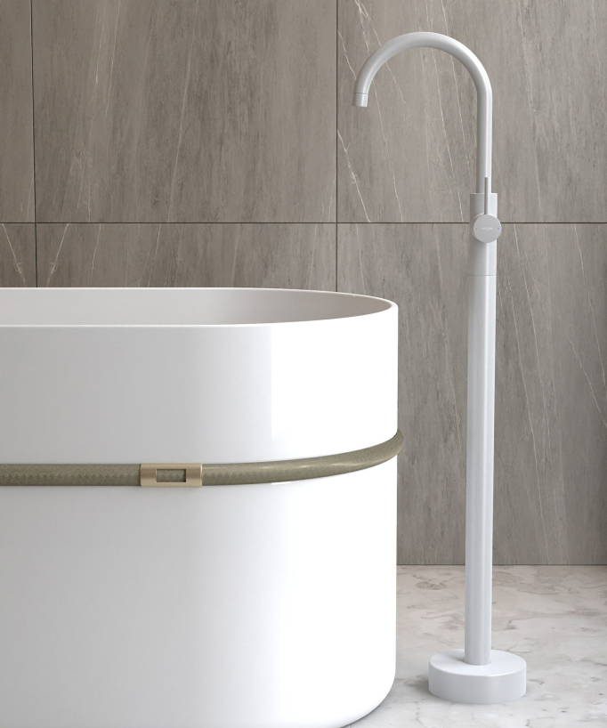Single-Column Bath Mixer - White - Corbeau