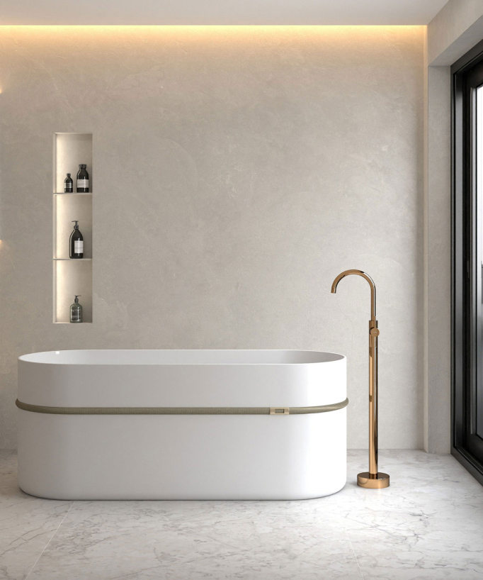Single-Column Bath Mixer - Rose Gold - Corbeau