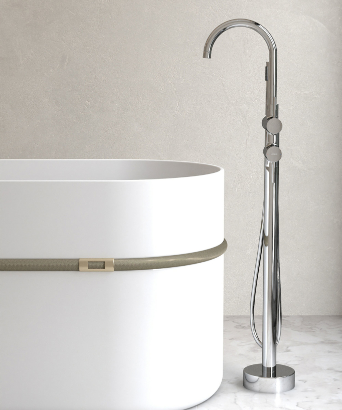 Freestanding Bath-Shower Mixer Tap - Chrome - Corbeau