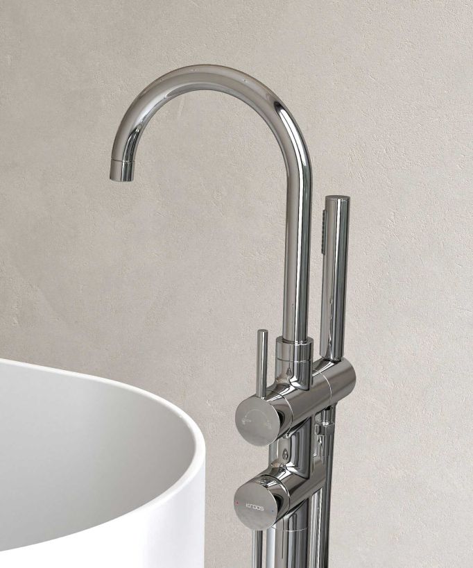 Freestanding Bath-Shower Mixer Tap - Chrome - Corbeau