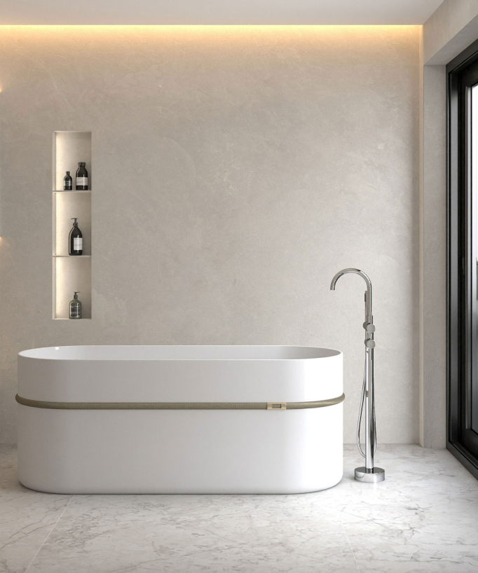 Freestanding Bath-Shower Mixer Tap - Chrome - Corbeau
