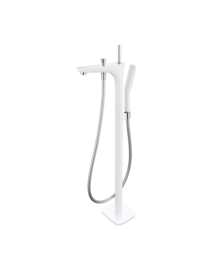 Freestanding Mixer Tap - White and Chrome - Maia